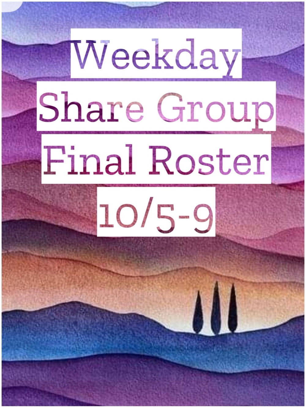 💜💜💜Weekday Share Group Final Roster 💜💜💜 - Picture 1 of 1